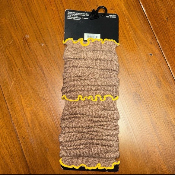 Hot Topic Leg warmers Mushroom Tan Lettuce Edge Size 9-11 Cottagecore Bohemian - Picture 4 of 5